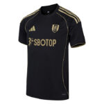 cp | UAE SPORT STORE Black football jersey with gold piping and sponsor text 'SBOTOP' on the chest, club crest on the left chest.