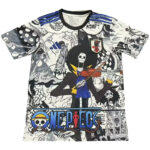 d20ba2ffd183afc3-1-800x800-1 | UAE SPORT STORE Graphic One Piece T-shirt featuring a black skeleton character with a violin and blue scarf, surrounded by comic-style drawings and the One Piece logo at the bottom.
