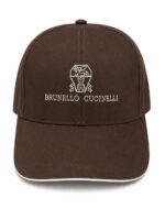 Brown cap with white embroidered logo and text.