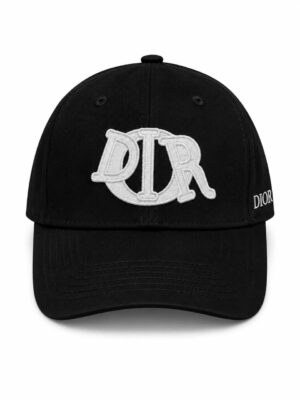 Dior logo embroidered black cap for men and women.