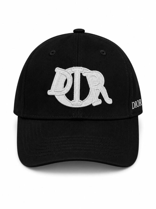 Dior logo embroidered black cap for men and women.