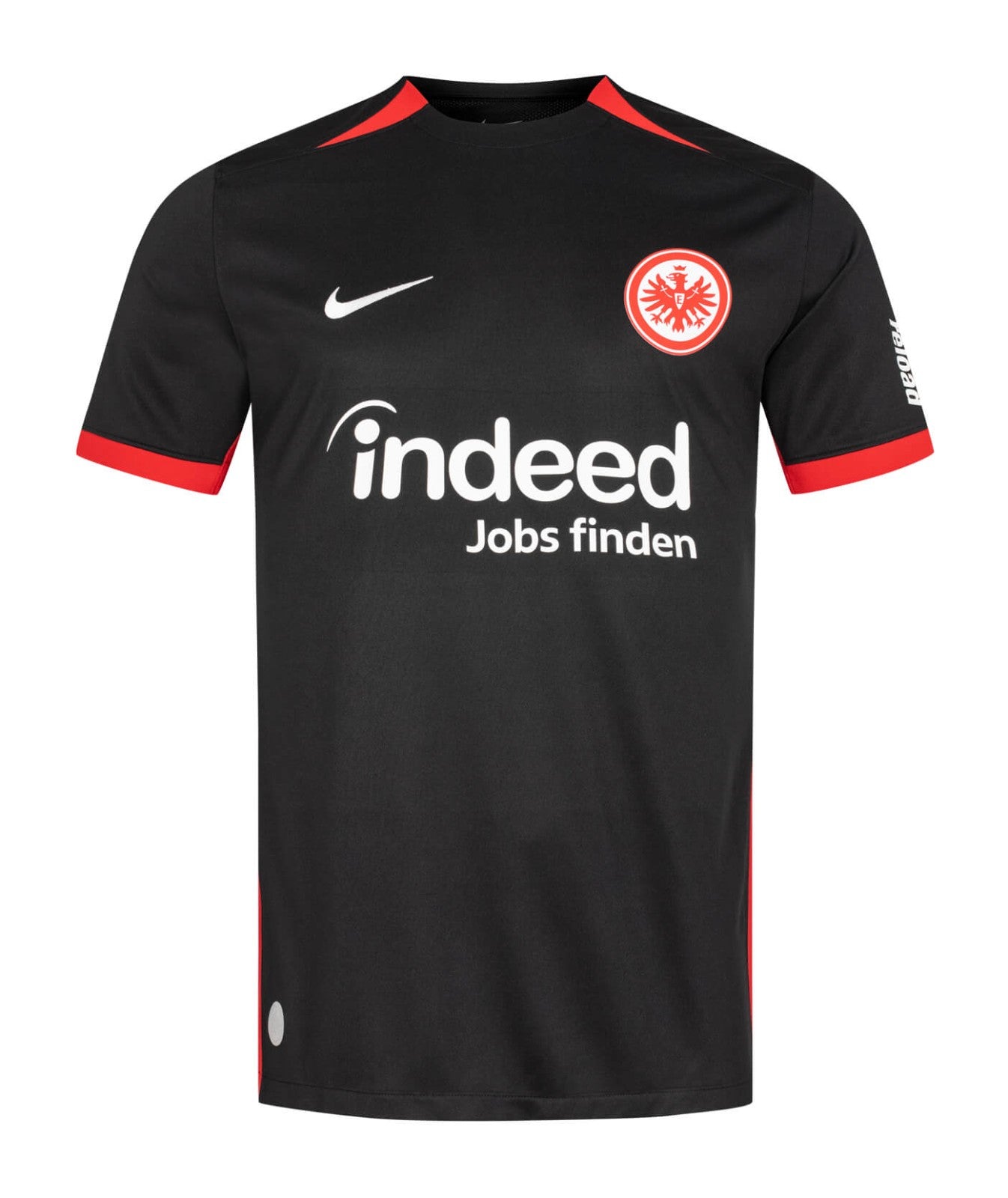 daINA3ODoMRP85x | UAE SPORT STORE Black Eintracht Frankfurt football jersey with Nike swoosh and Indeed sponsor logo, red accents on collar and sleeves