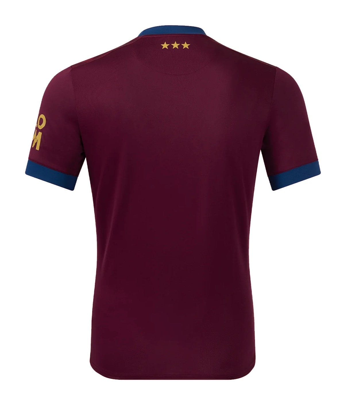 dkolxiRlaDzJAQq | UAE SPORT STORE Back view of a maroon polo shirt with blue collar and cuffs; three gold stars along the upper back near the neck.