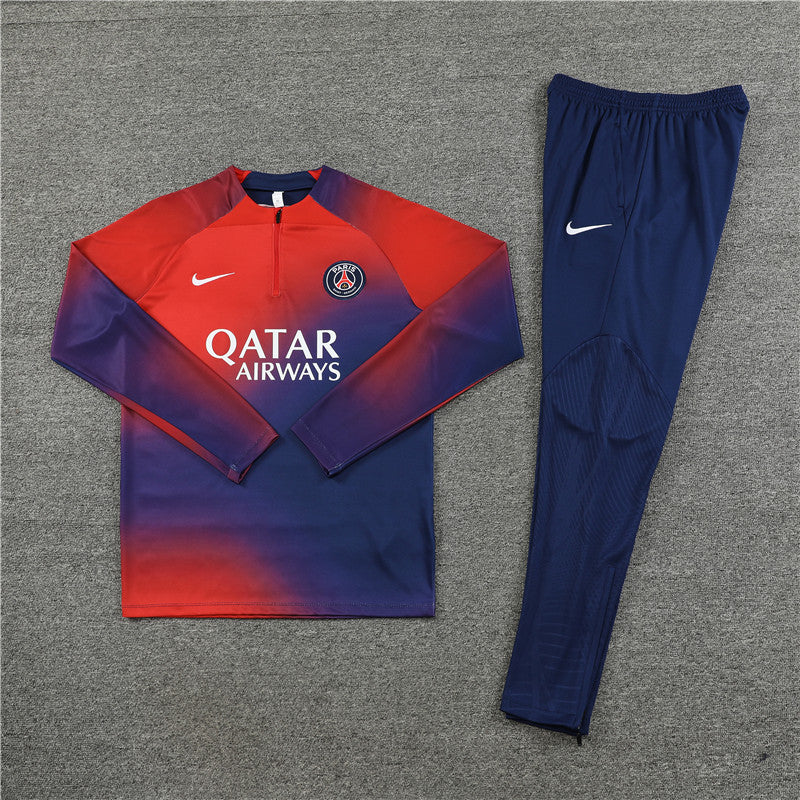 e046674d_1024x1024_2x_bd556c69-4677-4e89-9bf3-769093b79bb4 | UAE SPORT STORE PSG gradient red-to-blue long-sleeve jersey with Qatar Airways sponsor and blue pants with Nike swoosh
