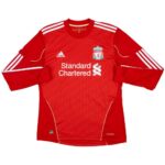 Liverpool FC home kit jersey in red with Standard Chartered sponsor and club crest on chest (Adidas)