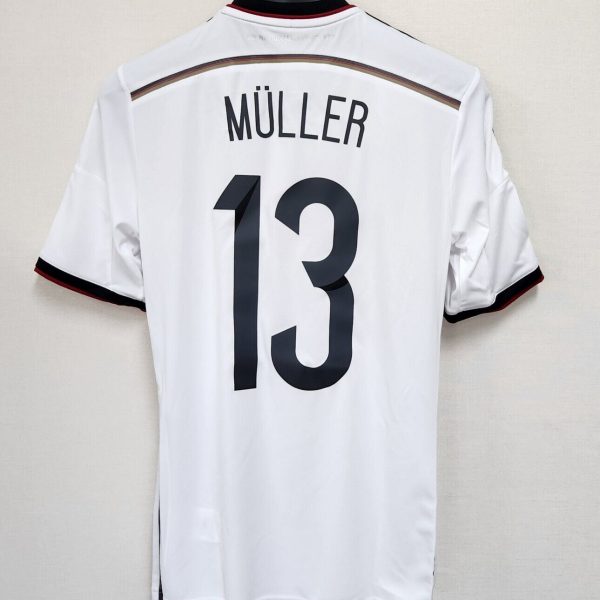GERMANY CLASSIC HOME WORLD CUP JERSEY 2014 WITH MULLER 13 - uaessss