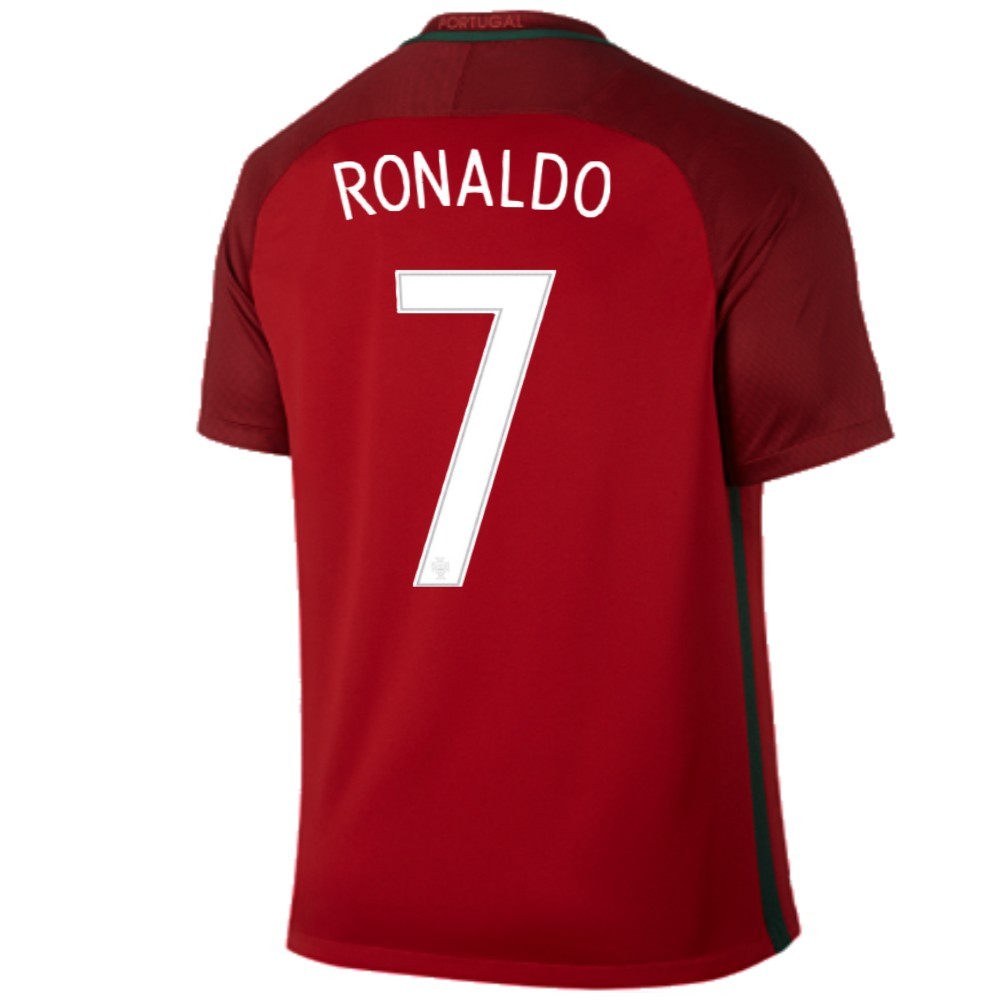 hrtg_fa333568-e825-410a-a0b6-90852e169053 | UAE SPORT STORE Portugal national team red football jersey, back view with 'RONALDO' and number 7 in white