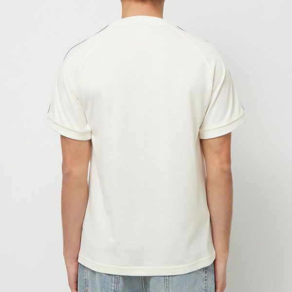 Rear view of cream Italy jersey on a model