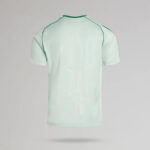 p-12932-d | UAE SPORT STORE Back view of a light green T-shirt with green piping along the shoulders and seams.