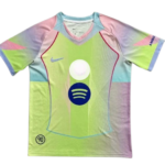 Colorful gradient soccer jersey with Spotify logo on the front and a Nike swoosh on the chest.