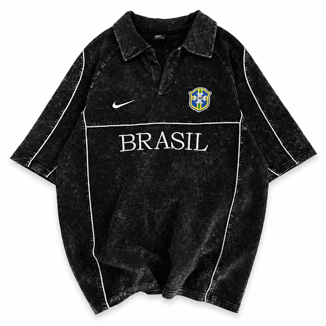 02be9067-febd-41d5-83ab-02278b646338 | UAE SPORT STORE Brazil Acid Wash Polo Jersey Shirt – Black