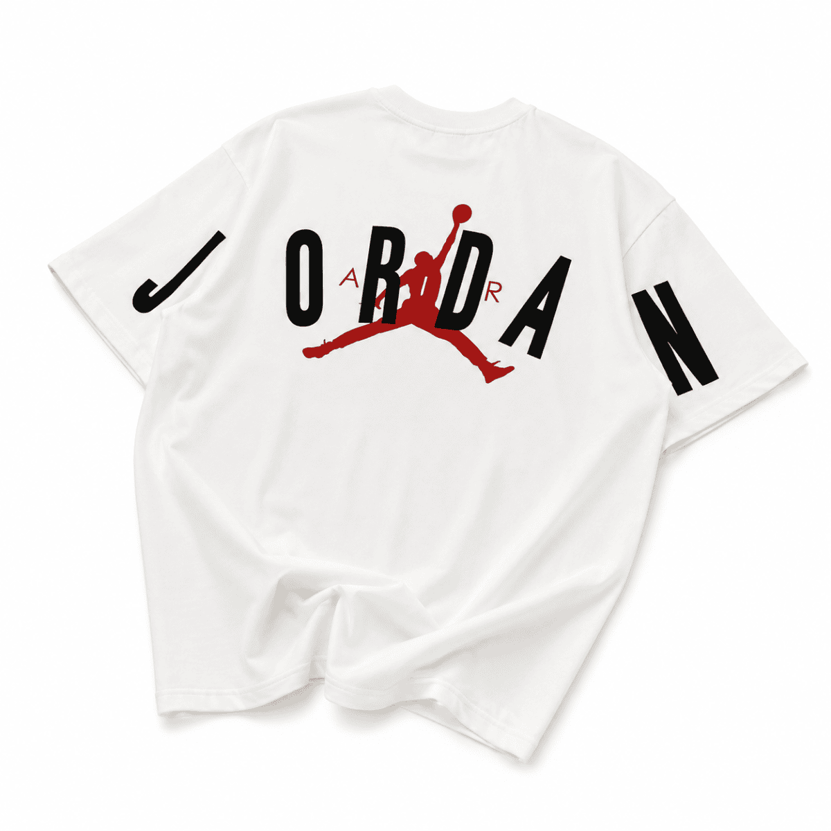 Men’s Oversized White Streetwear T-Shirt with Back Graphic Print