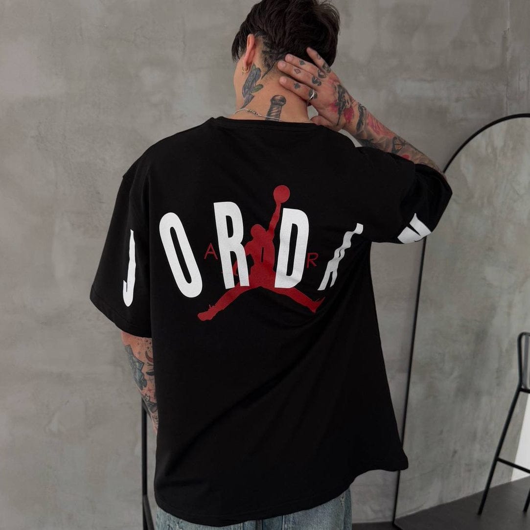 3f7c6ef7-e1ab-4e32-9db5-ead0b20ac653 | UAE SPORT STORE Men’s Oversized Black Streetwear T-Shirt with Back Graphic Print