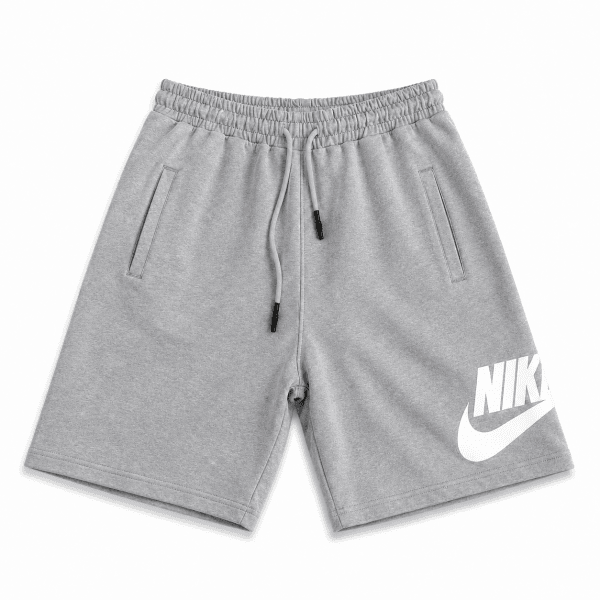 Men’s Heather Grey Drawstring Sweat Shorts with White Side Logo
