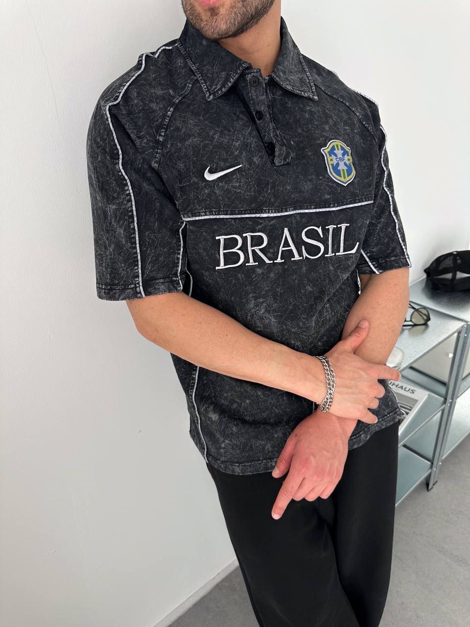 8a7dd121-1fe8-4e24-8a26-a8efdfe30a86 | UAE SPORT STORE Brazil Acid Wash Polo Jersey Shirt – Black