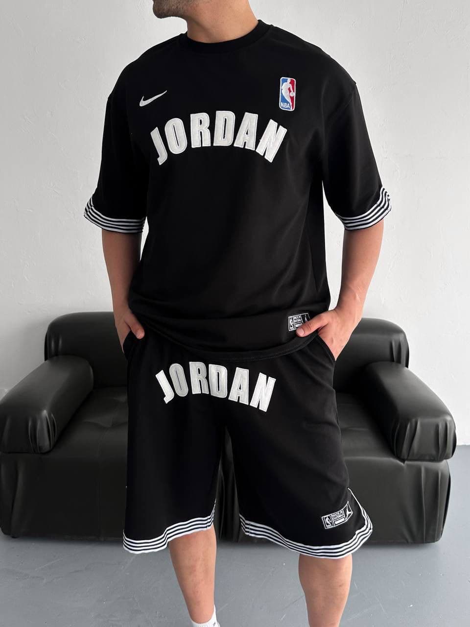9cf95256-4cb5-418f-b2a5-2f6ea8c7c155 | UAE SPORT STORE Black Basketball Jersey Tee and Shorts Set – White Stripe Trim