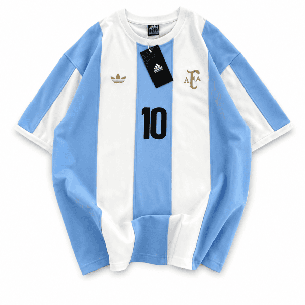 Argentina 10 Heritage Striped Jersey Tee – Sky Blue/White