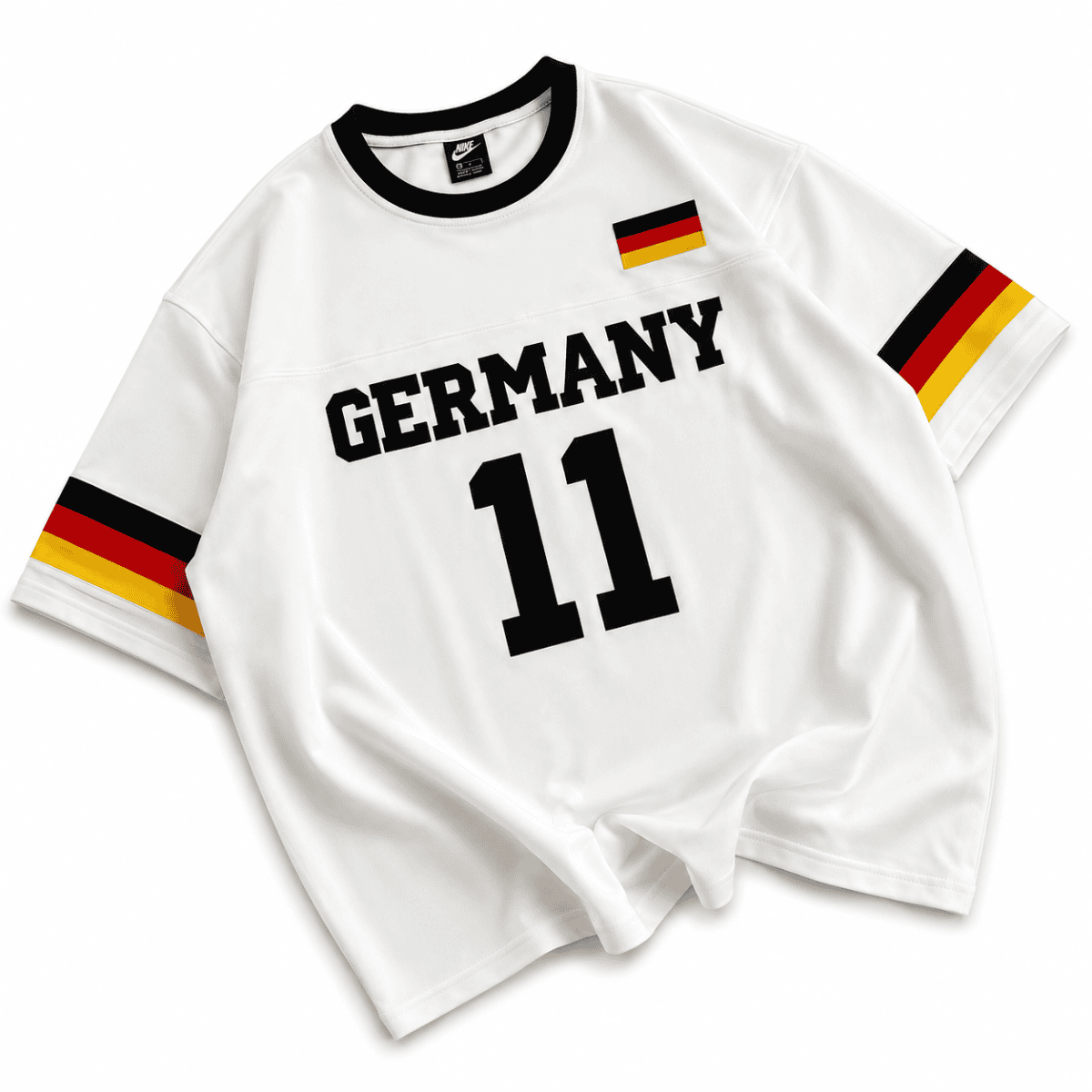 Germany 11 Oversized Jersey Tee – White/Black
