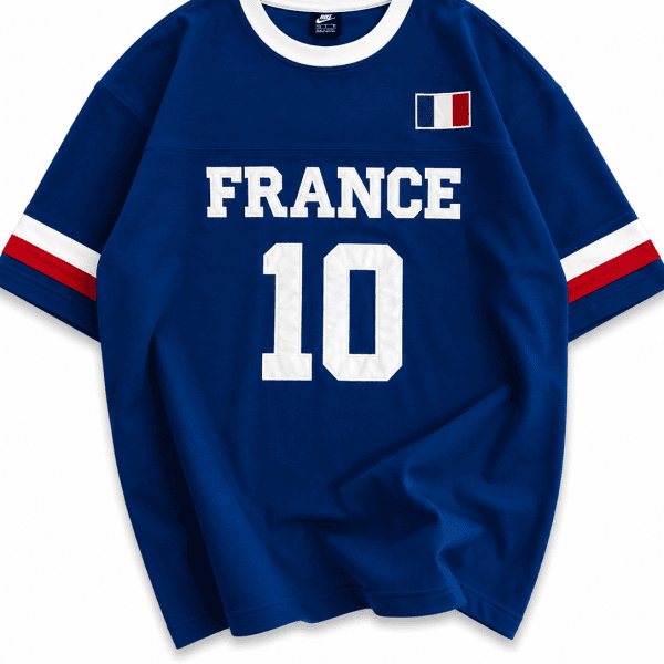e6d81982-7153-40be-9fcc-7e5bc070f38c | UAE SPORT STORE France 10 Oversized Jersey Tee – Royal Blue/White