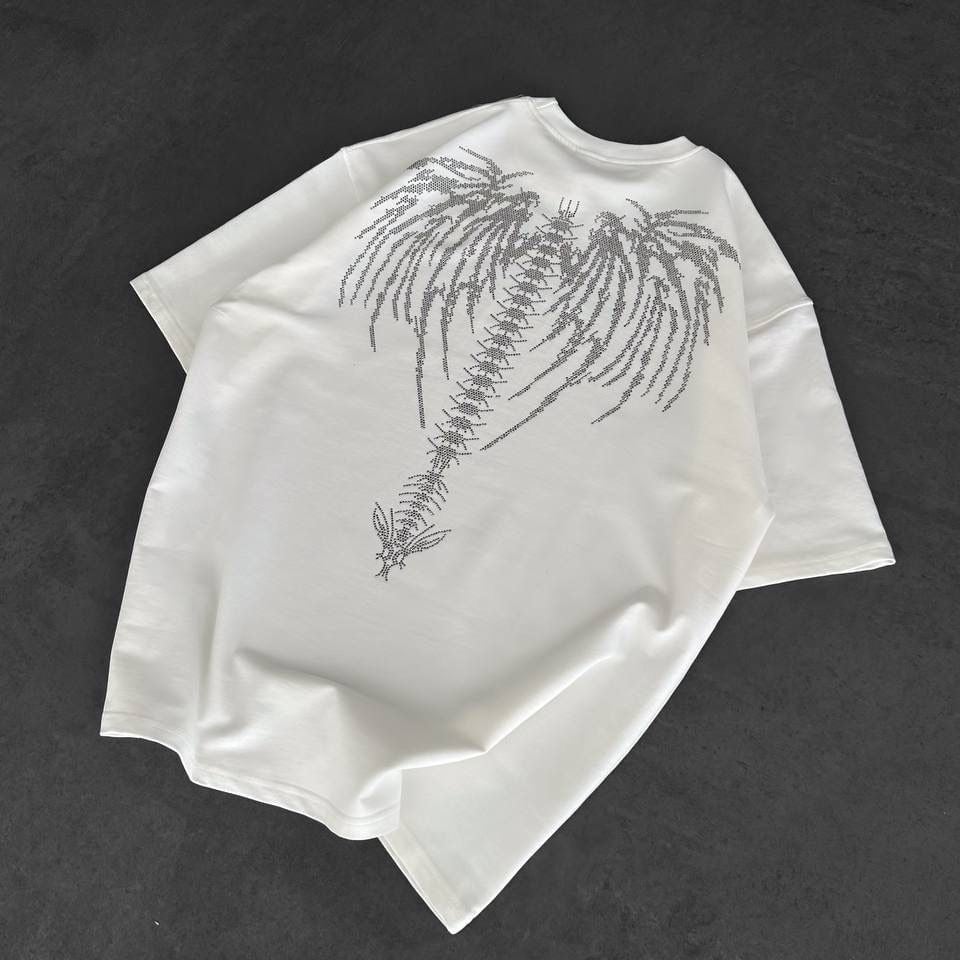f6bdfaad-040e-4337-b1dd-3e6c5f0358c7 | UAE SPORT STORE Men’s White Oversized Dark Angel Rhinestone T-Shirt