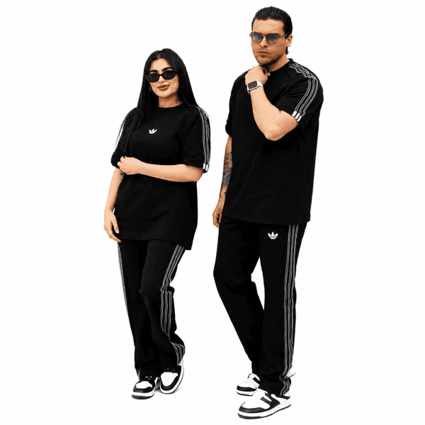 Heritage 3-Stripes Oversized Track Set – BLACK