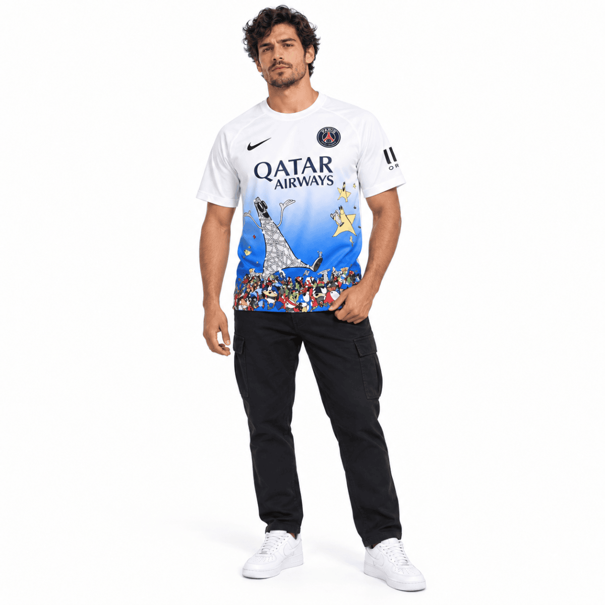 Paris Saint-Germain 2026/27 jersey with colorful graphic design and club logo.