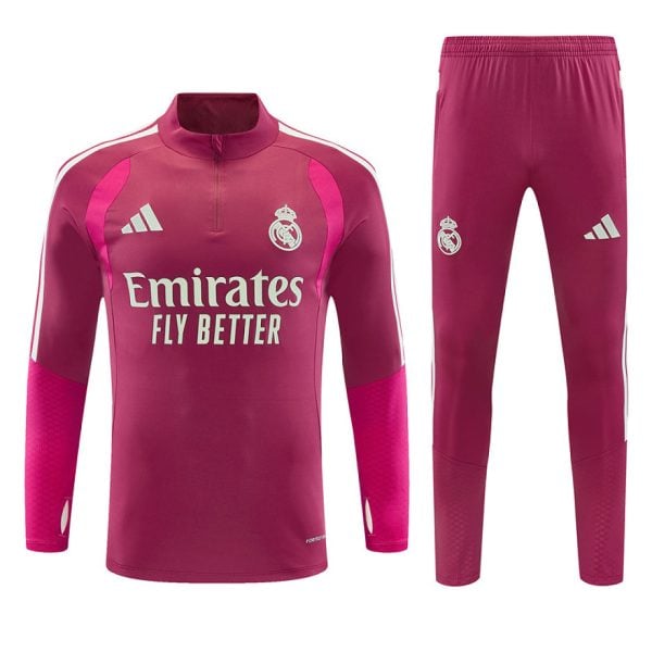 Real Madrid Burgundy Training Tracksuit 2026 – Half-Zip Set