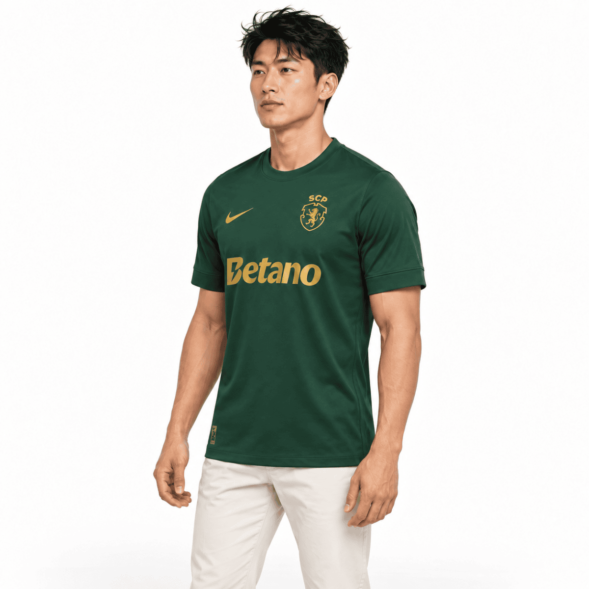 Sporting CP 120th Anniversary jersey, green home kit, season 2026/27, with club crest and sponsor.