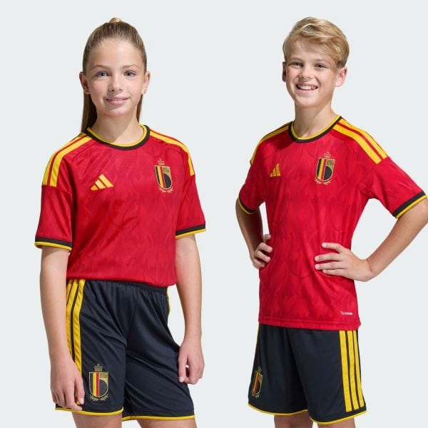 Belgium Home World Cup kit kids 2026 | UAE SPORT STORE Belgium 26 Home Kids Jersey Red Jz5988 20 01 Model | UAE Sport Store