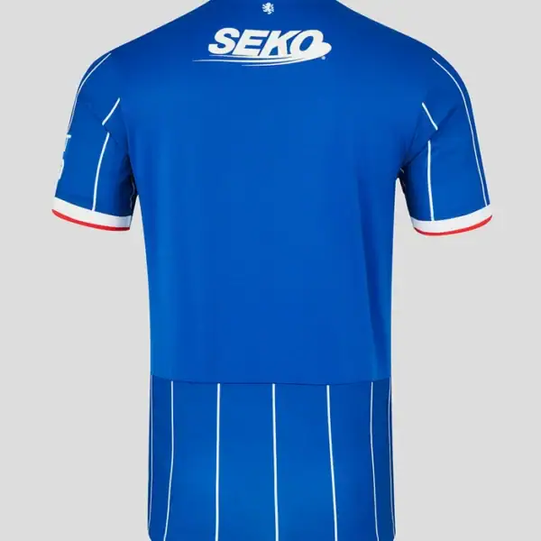 Rangers home football jersey 2026/27 in blue with white and red accents.