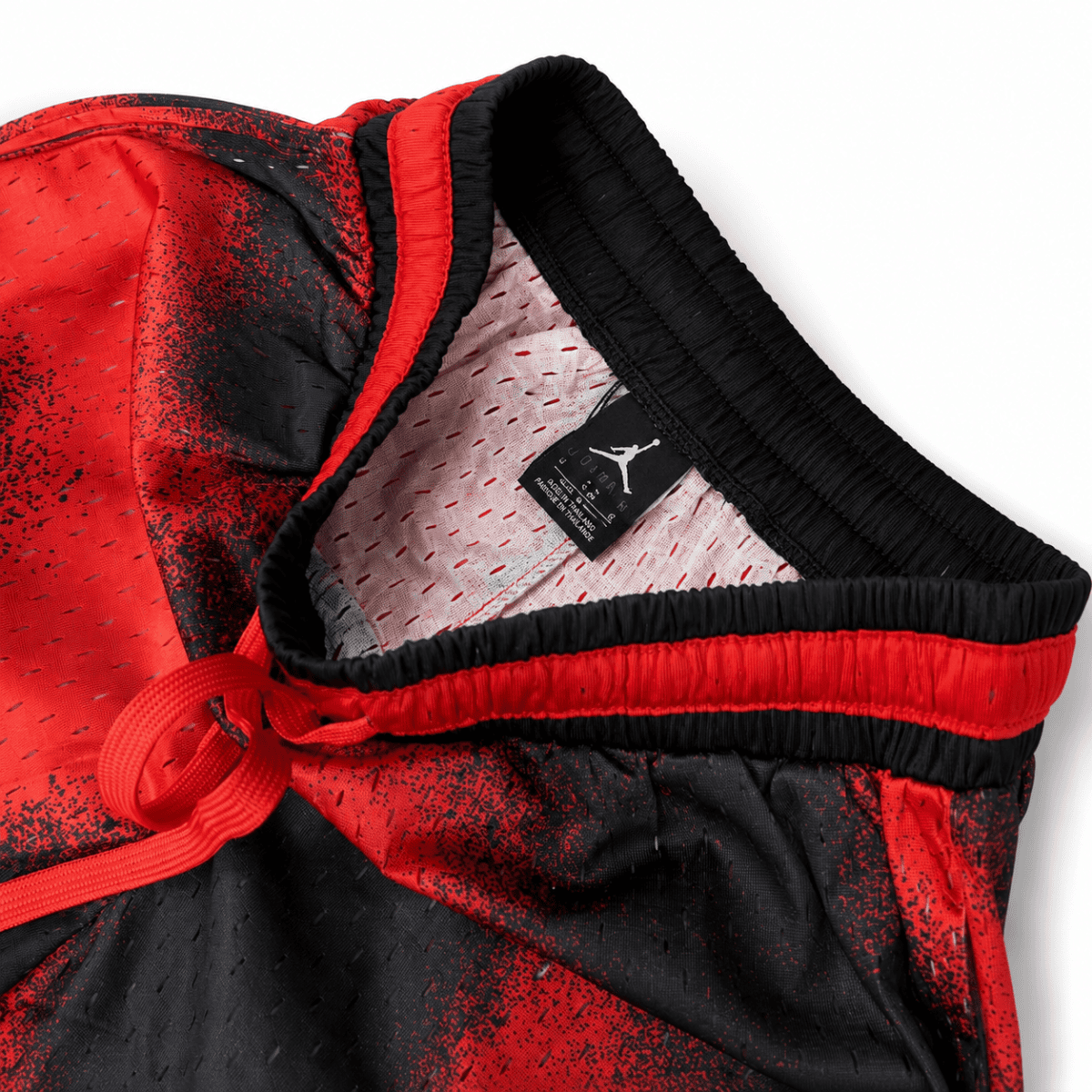 Men’s Red & Black Splatter Mesh Basketball Shorts