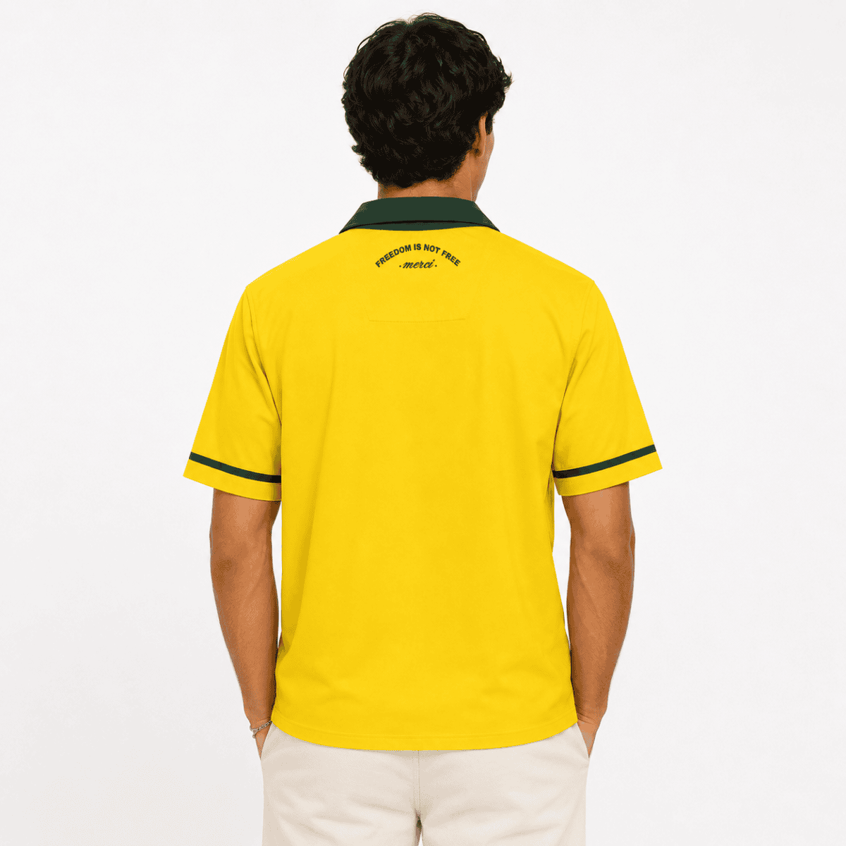 Men’s Brazil Retro Button-Up Football Shirt