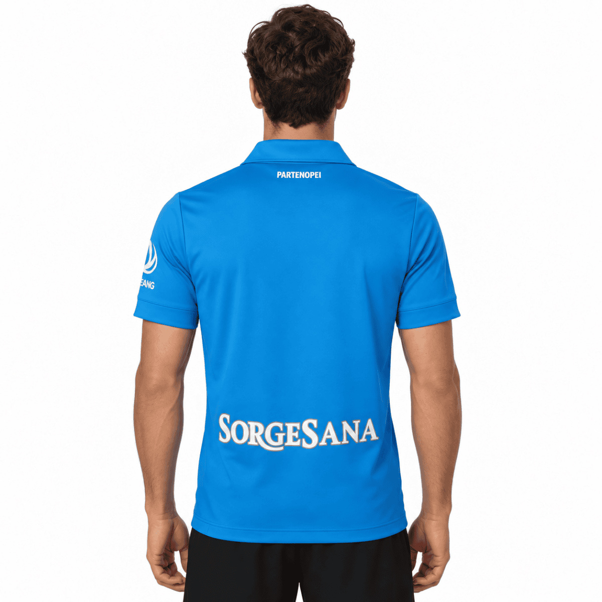Napoli home football jersey 2026/27 season in blue, back view.