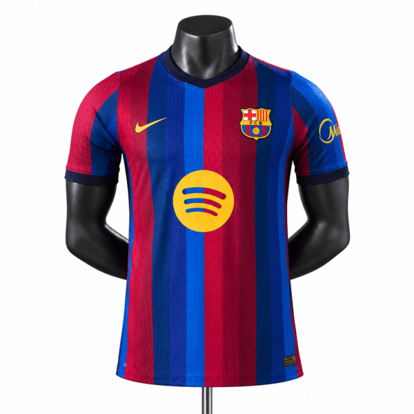 e0a3710b-b443-412d-8ae0-79429b18567c - UAE SPORT STORE Barcelona home player version jersey 2026/27 with red and blue vertical stripes.
