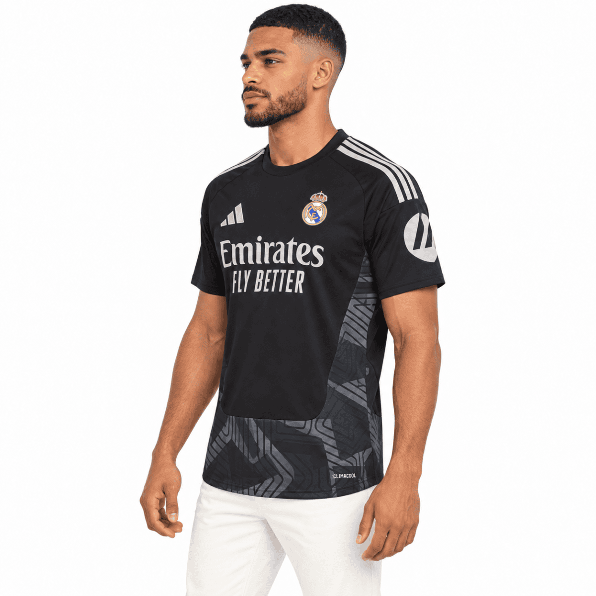 Real Madrid goalkeeper jersey 2026/27 black with white and gray accents.