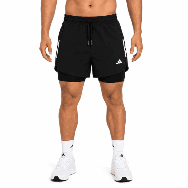 Black 2-in-1 Training Shorts