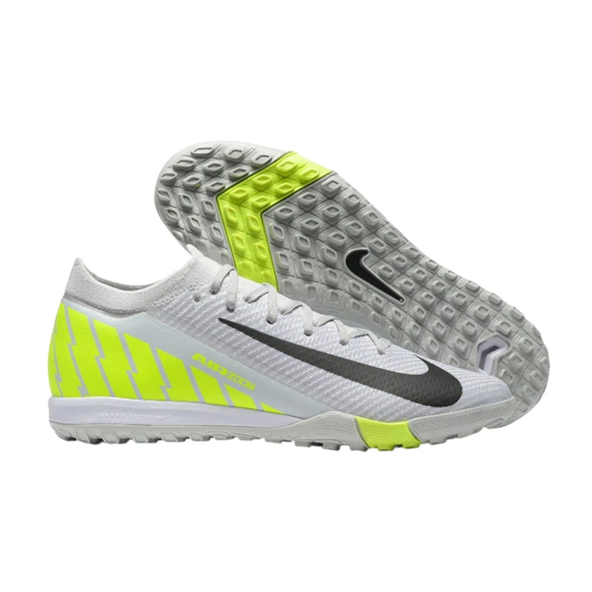 Nike Air Zoom Mercurial Vapor 16 Elite TF Artificial Turf Soccer Shoes – Grey/Yellow/Silver