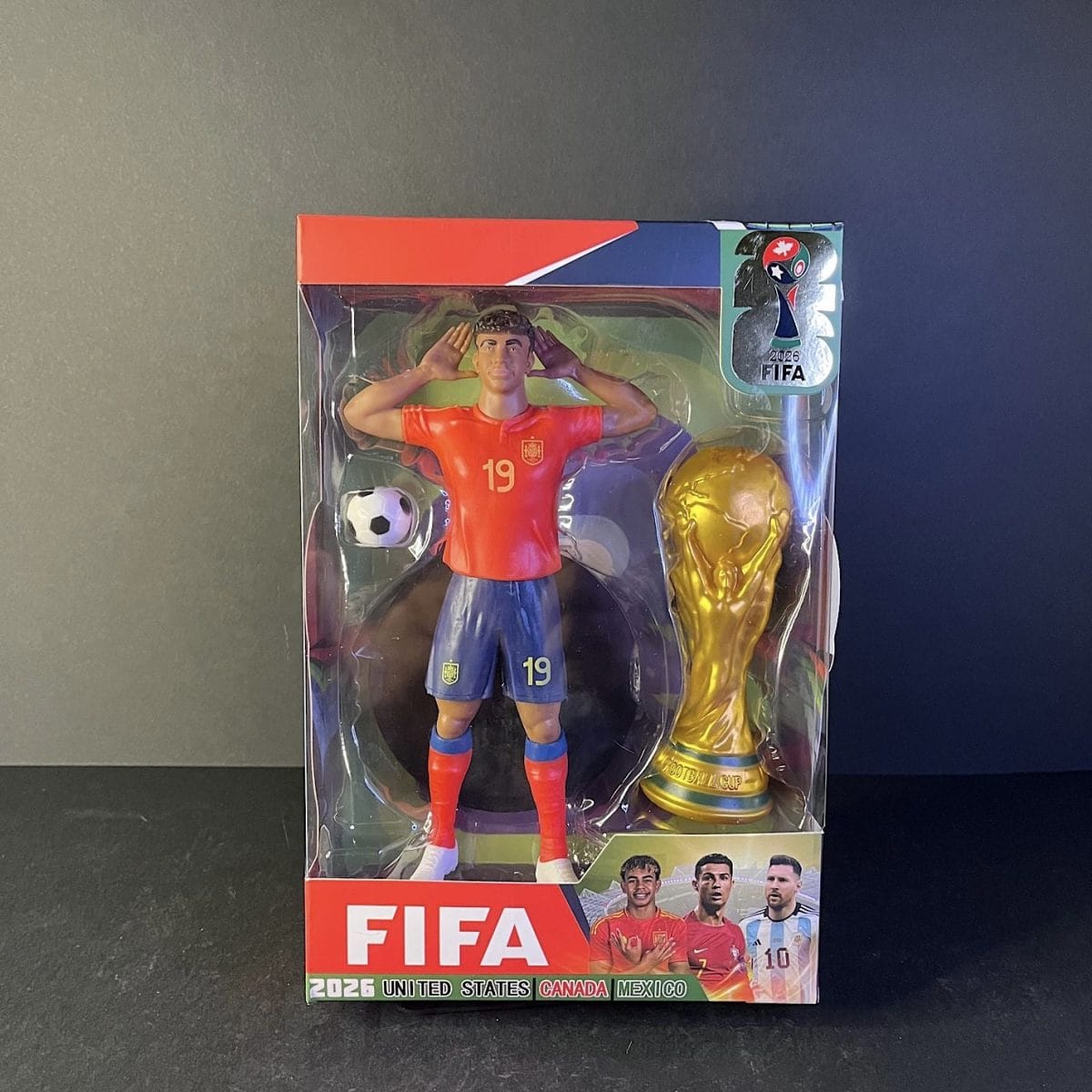 FIFA 2026 Football Player Action Figure with World Cup Trophy – Collectible Toy
