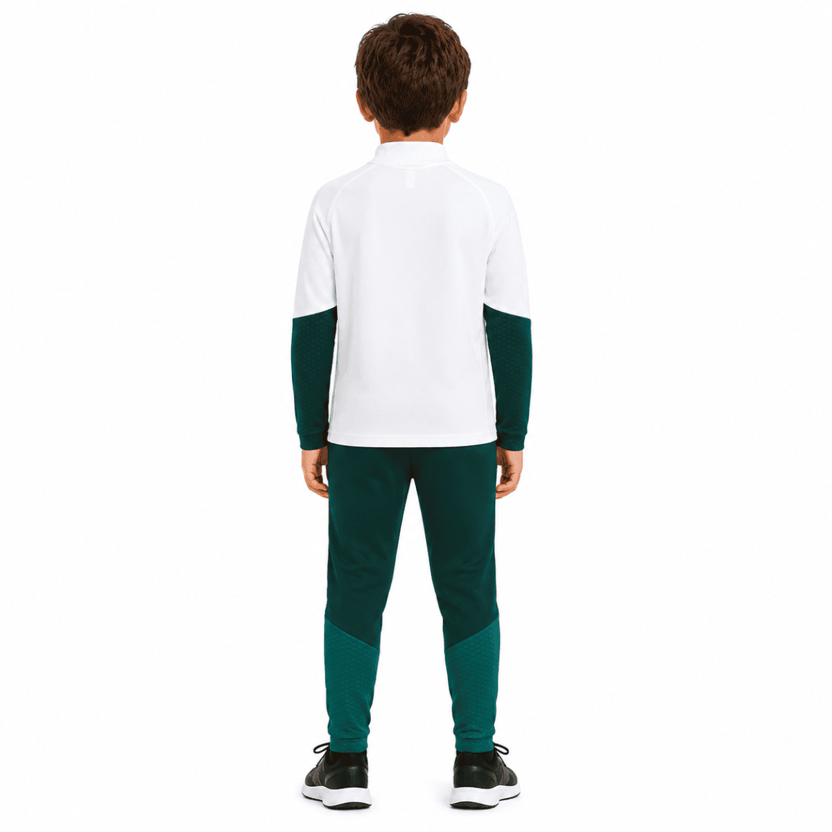 Real Madrid Kids White & Green Training Tracksuit - back view