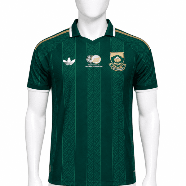 1_a565f876-447b-4442-84ce-67ec6ca1c3f4png - UAE SPORT STORE South Africa away World Cup 2026 jersey in green with gold accents and team crest.