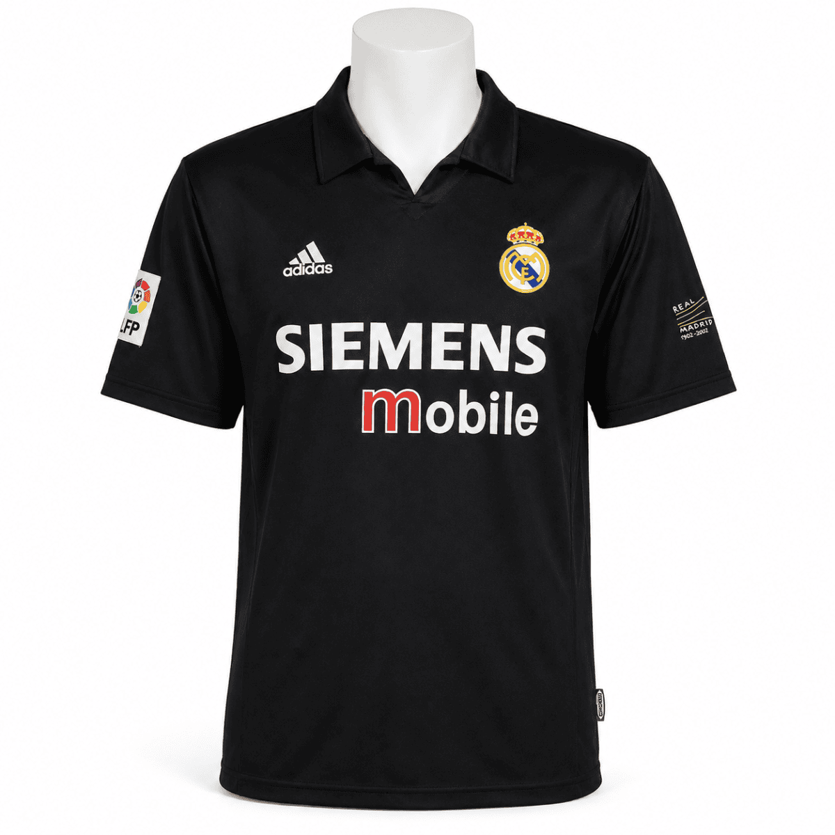 Real Madrid away football jersey with Siemens Mobile sponsor and club crest.