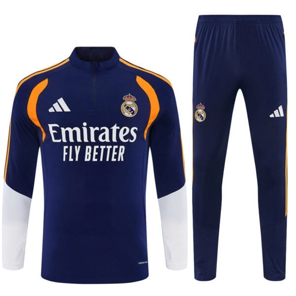 RM Quarter-Zip Training Tracksuit Set Navy Orange White