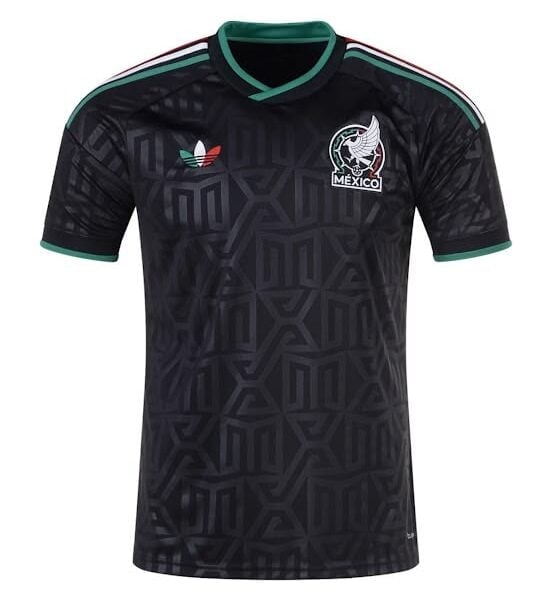 Mexico third away World Cup jersey 2026 in black with green accents and logo.