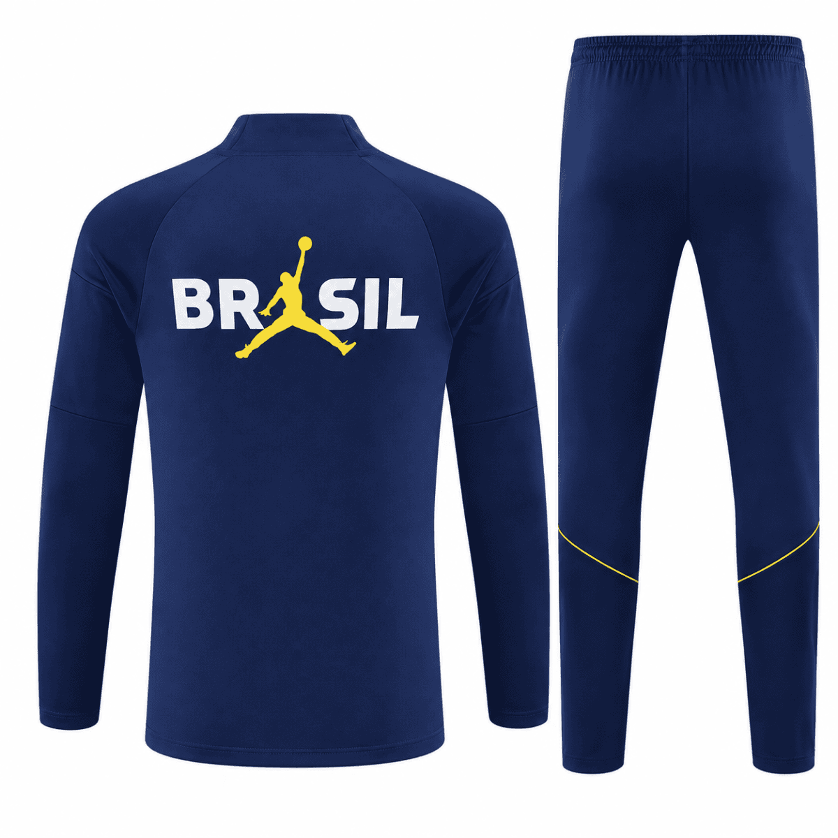 Brazil navy training tracksuit with 'BRASIL' and Jumpman logo on back.