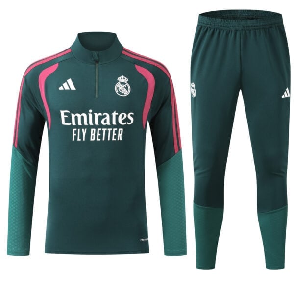 RM-2627-green-HQ-01 - UAE SPORT STORE Real Madrid green training tracksuit 2026/27 with club crest and Adidas logo.