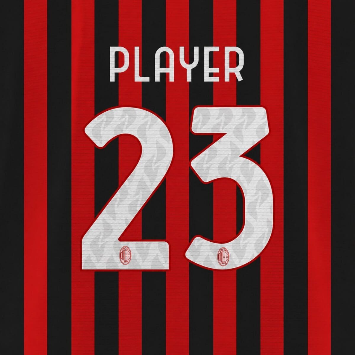 AC Milan 2026/27 font kit - player name and number preview