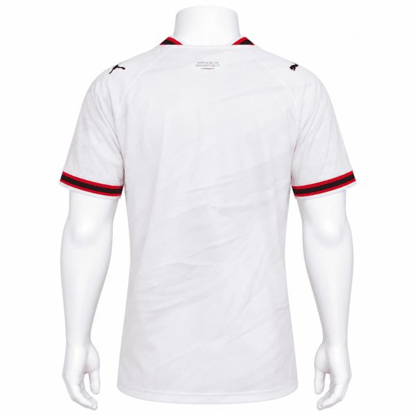 AC Milan away jersey 26/27 season with white, black, and red colors.