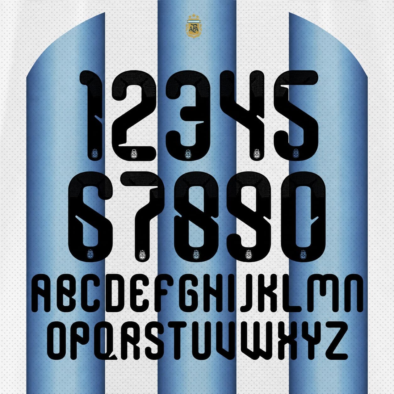 Argentina World Cup 2026 Font Kit – Numbers & Letters | UAE SPORT STORE Argentina World Cup 2026 font kit - full numbers and letters set