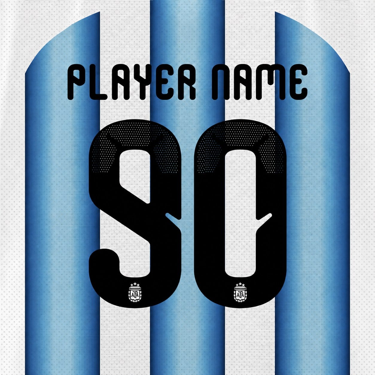 Argentina World Cup 2026 Font – Name & Number Preview | UAE SPORT STORE Argentina World Cup 2026 custom player name and number printing preview