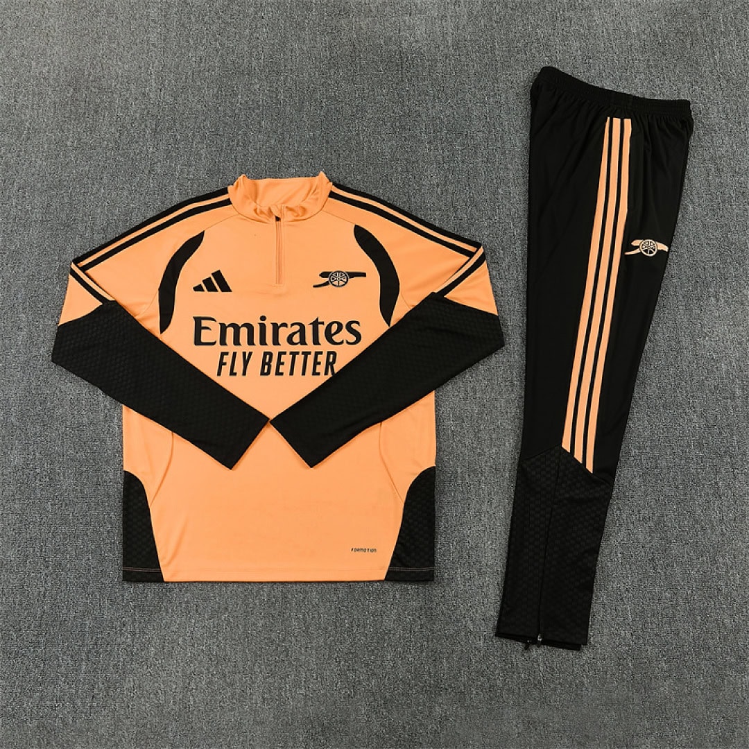 arsenal-orange-training-tracksuit-2027-04 | UAE SPORT STORE Arsenal Orange Training Tracksuit 2027 - flat lay